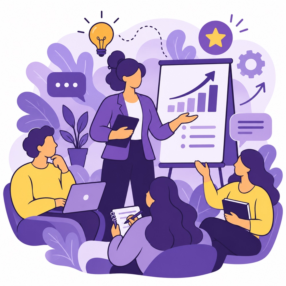 Illustration of a leadership training session